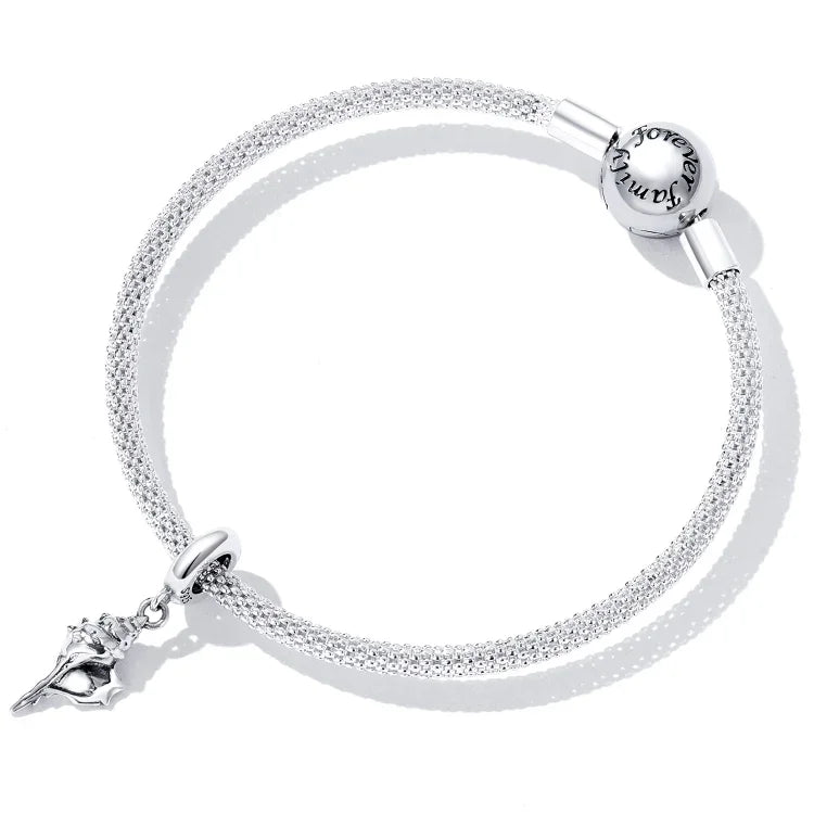S925 Sterling Silber Muschelanhänger DIY Armband Halskette Accessoires, Muschel