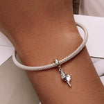 S925 Sterling Silber Muschelanhänger DIY Armband Halskette Accessoires, Muschel