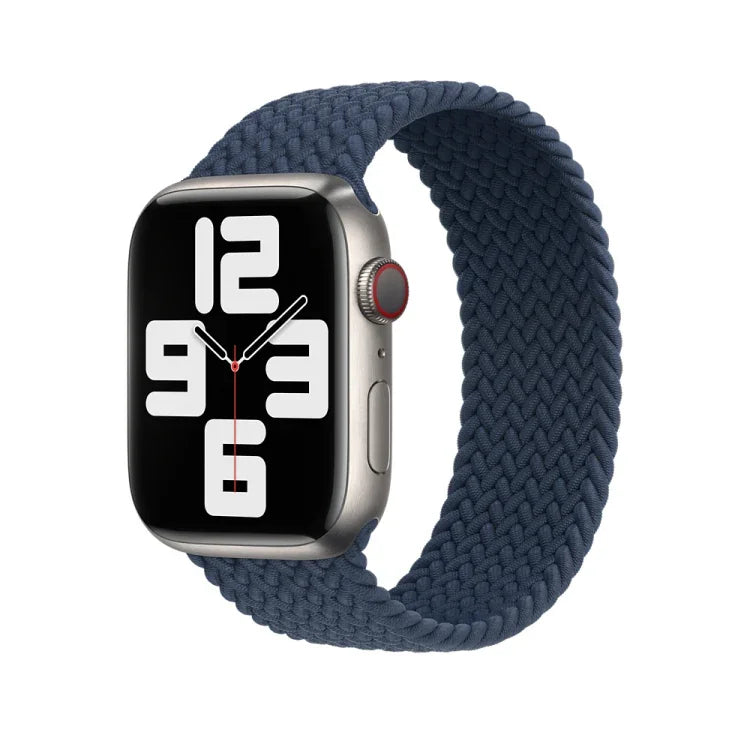 Nylon-Geflechtarmband für Apple Watch Series 7 45 mm / 6 &amp; SE &amp; 5 &amp; 4 44 mm / 3 &amp; 2 &amp; 1 42 mm, 135 mm, 150 mm, 165 mm