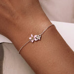 Armband aus 925er Sterlingsilber mit Kirschblüte, Damenschmuck, Kirschblüte