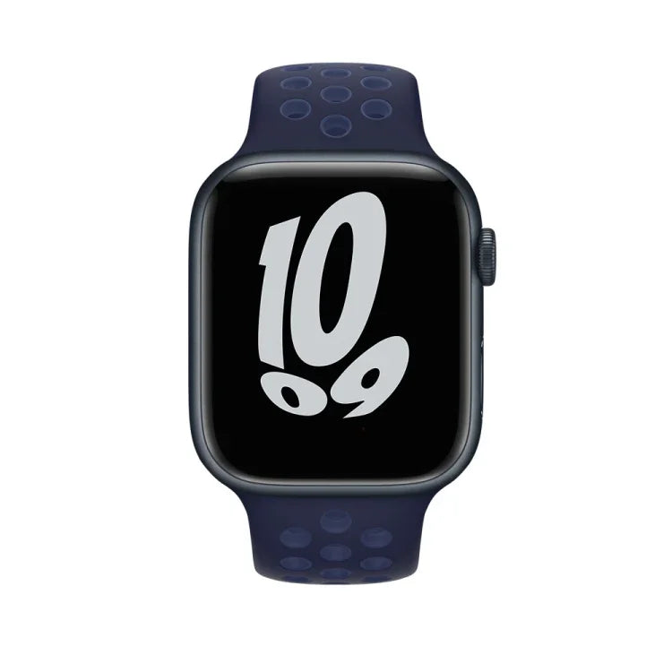 Sportliches Silikonarmband für Apple Watch Series 7 (41 mm), 6, SE, 5 und 4 (40 mm), 3, 2 und 1 (38 mm), 7 (45 mm), 6, SE, 5 und 4 (44 mm) sowie 3, 2 und 1 (42 mm)