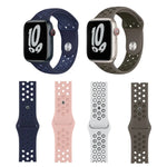Sportliches Silikonarmband für Apple Watch Series 7 (41 mm), 6, SE, 5 und 4 (40 mm), 3, 2 und 1 (38 mm), 7 (45 mm), 6, SE, 5 und 4 (44 mm) sowie 3, 2 und 1 (42 mm)