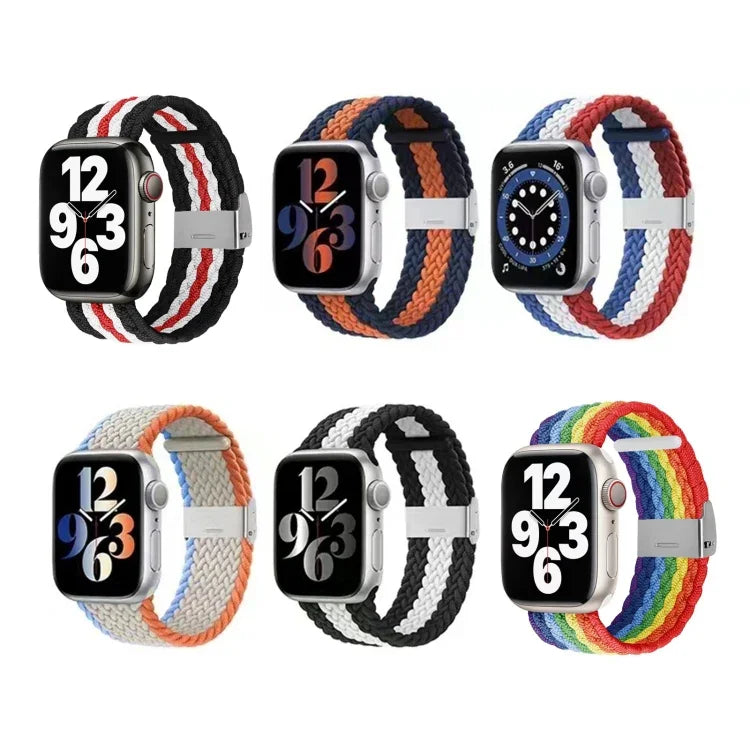 Nylon-Geflechtarmband für Apple Watch Series 7 (41 mm), 6, SE, 5 und 4 (40 mm) sowie 3, 2 und 1 (38 mm)