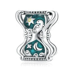 S925 Sterling Silber Sonnen- und Mond-Sanduhrperlen DIY Armband- und Halskettenzubehör, Sonnen- und Mond-Sanduhr