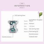 S925 Sterling Silber Sonnen- und Mond-Sanduhrperlen DIY Armband- und Halskettenzubehör, Sonnen- und Mond-Sanduhr