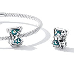 S925 Sterling Silber Sonnen- und Mond-Sanduhrperlen DIY Armband- und Halskettenzubehör, Sonnen- und Mond-Sanduhr