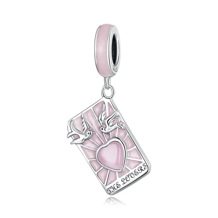 Anhänger aus 925er Sterlingsilber für Tarot-Liebhaber, DIY-Armband- und Halskettenzubehör, Tarot-Liebhaber