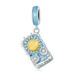 S925 Sterling Silber Tarot-Sonne Anhänger DIY Armband Halskette Accessoires, Tarot Sonne