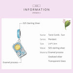 S925 Sterling Silber Tarot-Sonne Anhänger DIY Armband Halskette Accessoires, Tarot Sonne