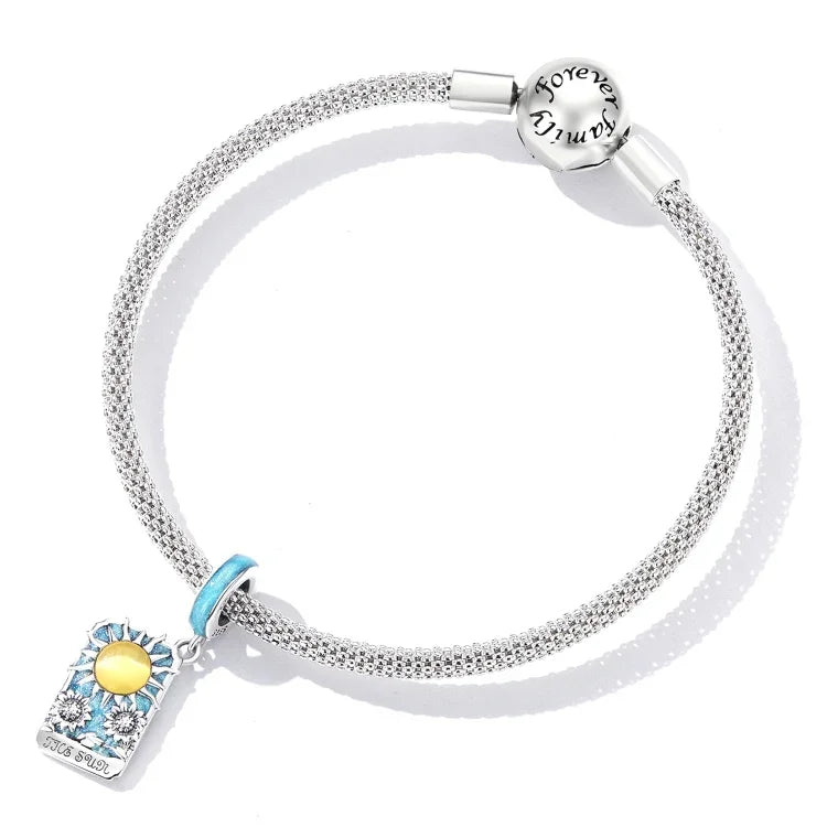 S925 Sterling Silber Tarot-Sonne Anhänger DIY Armband Halskette Accessoires, Tarot Sonne