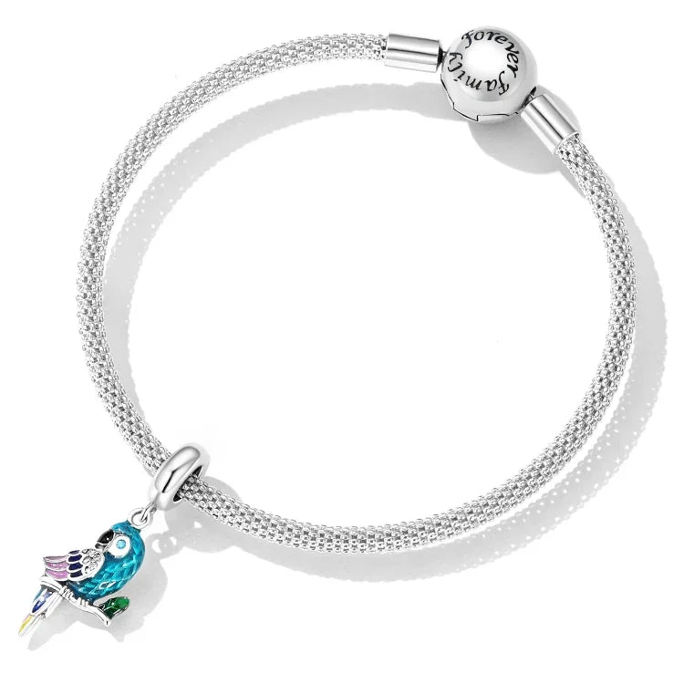 Papageienanhänger aus 925er Sterlingsilber, DIY-Armband- und Halskettenzubehör, Papagei