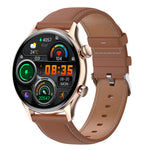 HK8Pro Smartwatch mit 1,36 Zoll AMOLED-Bildschirm, Lederarmband, NFC-Funktion und Blutsauerstoffmessung, Lederarmband (Schwarz), Lederarmband (Gold), Lederarmband (Silber)