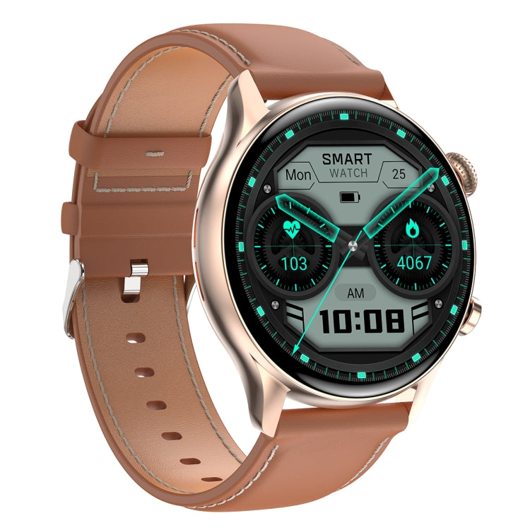 HK8Pro Smartwatch mit 1,36 Zoll AMOLED-Bildschirm, Lederarmband, NFC-Funktion und Blutsauerstoffmessung, Lederarmband (Schwarz), Lederarmband (Gold), Lederarmband (Silber)