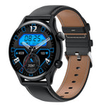 HK8Pro Smartwatch mit 1,36 Zoll AMOLED-Bildschirm, Lederarmband, NFC-Funktion und Blutsauerstoffmessung, Lederarmband (Schwarz), Lederarmband (Gold), Lederarmband (Silber)