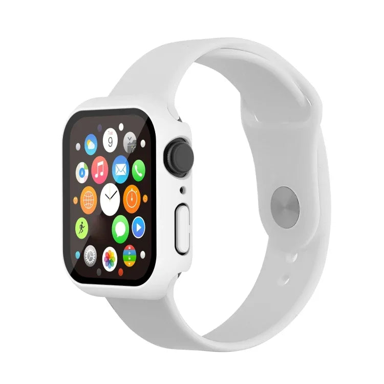 Wasserdichtes PC-Gehäuse mit gehärteter Folie, passend für Apple Watch Series 9 / 8 / 7 (41 mm) und Apple Watch Series 9 / 8 / 7 (45 mm).
