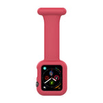 Silicone Nurse Brooch Watch Band Case For Apple Watch Series, 7 41mm / 6&SE&5&4 40mm / 3&2&1 38mm, 7 45mm / 6&SE&5&4 44mm / 3&2&1 42mm