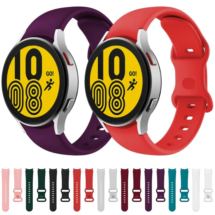 Silikon-Uhrenarmband mit Schmetterlingsverschluss, passend für Samsung Galaxy Watch4 Classic 42 mm / Watch4 40 mm, Samsung Galaxy Watch4 Classic 46 mm / Watch4 44 mm, Samsung Galaxy Watch4 Classic 46 mm / Watch4 44 mm