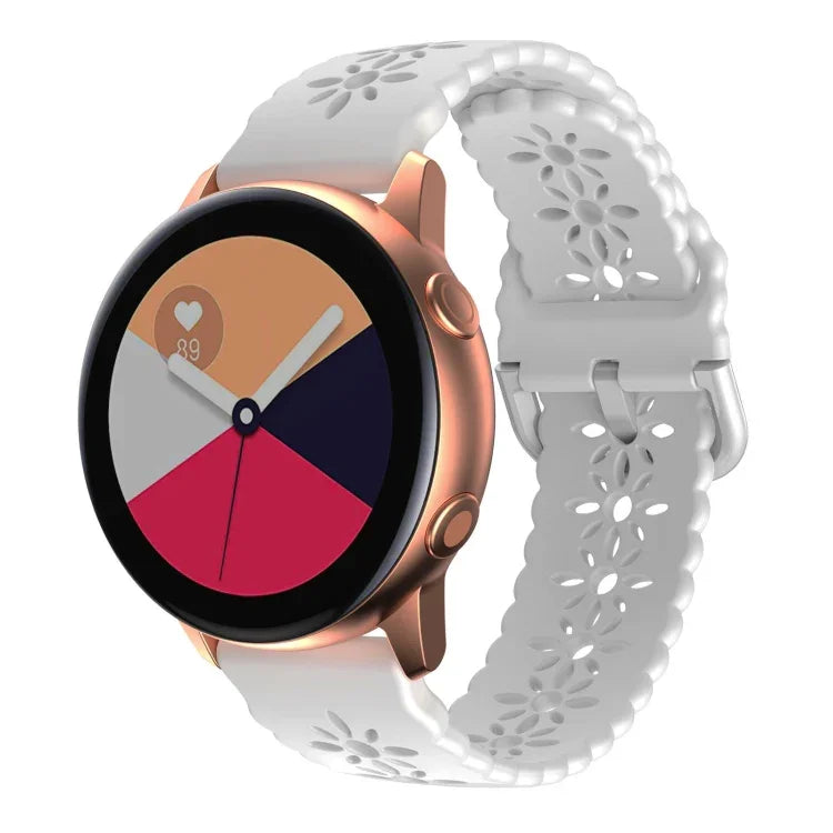 Pflaumenblüten-Silikonarmband mit Aushöhlungen, für Samsung Galaxy Watch4 40/44mm, für Samsung Galaxy Watch4 Classic 42/46mm