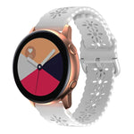 Plum Blossom Hollowed Silicone Watch Band, For Samsung Galaxy Watch4 40/44mm, For Samsung Galaxy Watch4 Classic 42/46mm