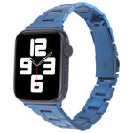 Schmale Armbanduhr mit Schnellverschluss für Apple Watch Series 7 (45 mm), 6, SE, 5, 4 (44 mm), 3, 2, 1 (42 mm), 7 (41 mm), 6, SE, 5, 4 (40 mm), 3, 2, 1 (38 mm) (Blau)