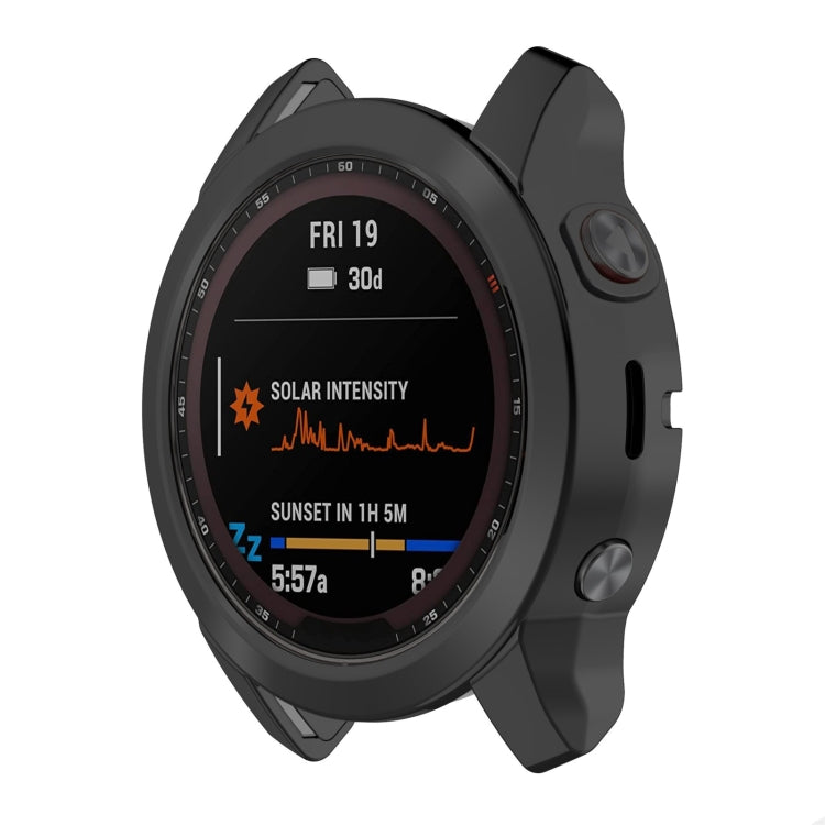 TPU Half-pack Hollowed Electroplating Watch Case, For Garmin Fenix 7S, For Garmin Fenix 7X, For Garmin Fenix 7