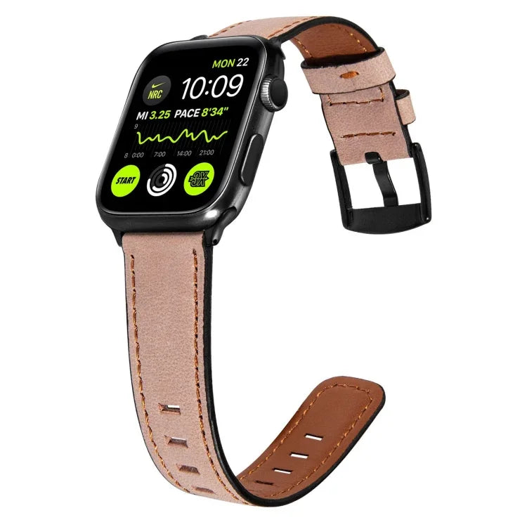Retro-Lederarmband für Apple Watch Series 7 (41 mm), 6, SE, 5 und 4 (40 mm), 3, 2 und 1 (38 mm) und 7 (45 mm), 6, SE, 5 und 4 (44 mm) sowie 3, 2 und 1 (42 mm).