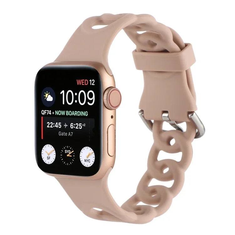 Hollow Silicone Watch Band For Apple Watch Series, 7 41mm / 6&SE&5&4 40mm / 3&2&1 38mm, 7 45mm / 6&SE&5&4 44mm / 3&2&1 42mm