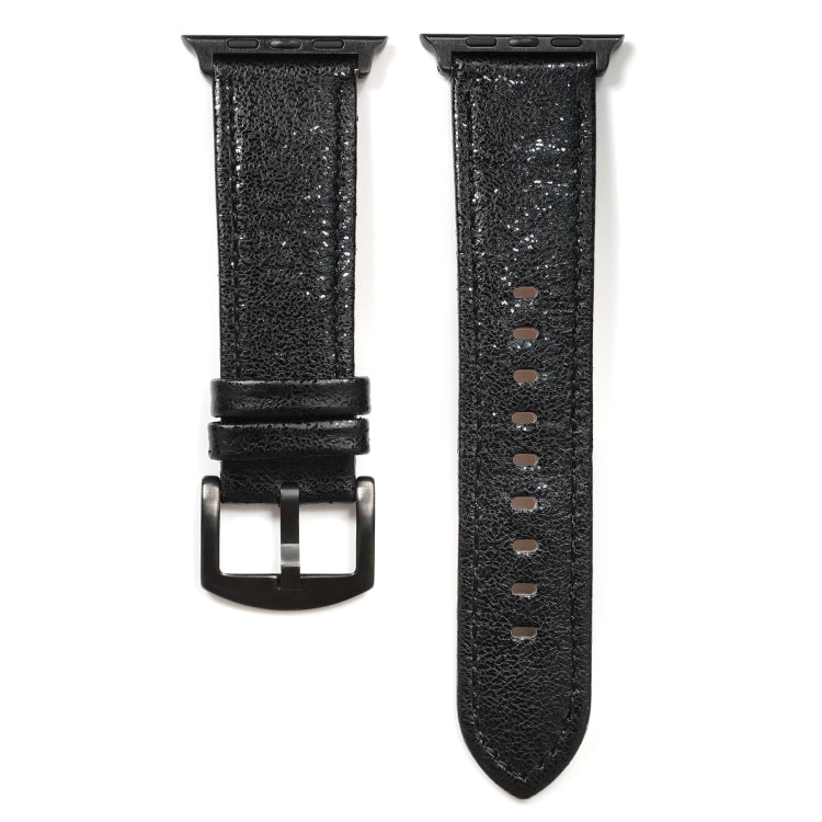 Glitzerndes Echtleder-Uhrenarmband für Apple Watch Series 7 (41 mm), 6, SE, 5 und 4 (40 mm), 3, 2 und 1 (38 mm), 7 (45 mm), 6, SE, 5 und 4 (44 mm) sowie 3, 2 und 1 (42 mm)
