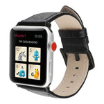 Glitzerndes Echtleder-Uhrenarmband für Apple Watch Series 7 (41 mm), 6, SE, 5 und 4 (40 mm), 3, 2 und 1 (38 mm), 7 (45 mm), 6, SE, 5 und 4 (44 mm) sowie 3, 2 und 1 (42 mm)