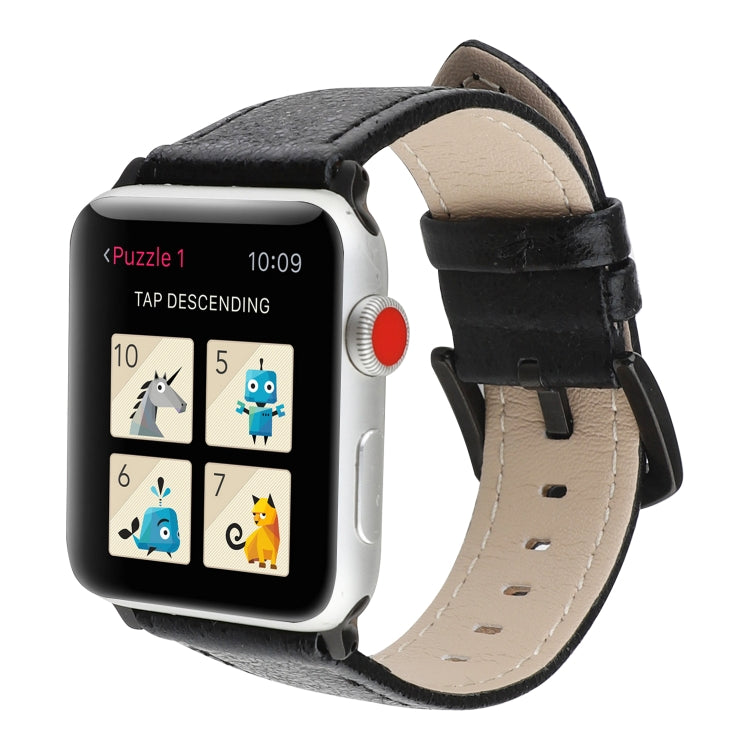 Glitzerndes Echtleder-Uhrenarmband für Apple Watch Series 7 (41 mm), 6, SE, 5 und 4 (40 mm), 3, 2 und 1 (38 mm), 7 (45 mm), 6, SE, 5 und 4 (44 mm) sowie 3, 2 und 1 (42 mm)