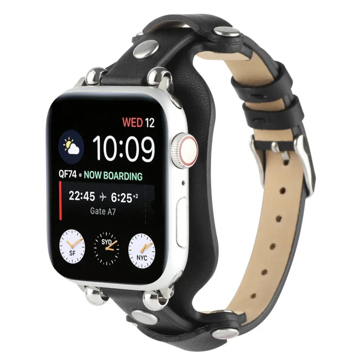 Echtes Lederarmband für Apple Watch Series 7 (41 mm), 6, SE, 5 und 4 (40 mm), 3, 2 und 1 (38 mm) und 7 (45 mm), 6, SE, 5 und 4 (44 mm) sowie 3, 2 und 1 (42 mm).