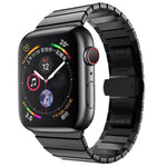 Ein-Perlen-Schmetterlingsschließe-Armband aus Stahl für Apple Watch Series, Für Apple Watch Series 8&7 41mm, Für Apple Watch Ultra 49mm / Series 8&7 45mm, 7 41mm / 6&SE&5&4 40mm / 3&2&1 38mm, 7 45mm / 6&SE&5&4 44mm / 3&2&1 42mm