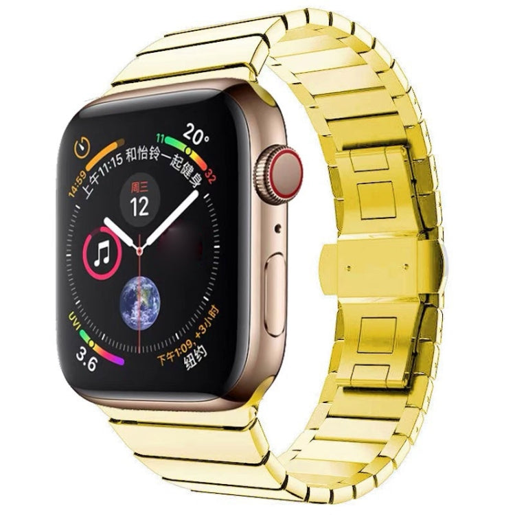 Ein-Perlen-Schmetterlingsschließe-Armband aus Stahl für Apple Watch Series, Für Apple Watch Series 8&7 41mm, Für Apple Watch Ultra 49mm / Series 8&7 45mm, 7 41mm / 6&SE&5&4 40mm / 3&2&1 38mm, 7 45mm / 6&SE&5&4 44mm / 3&2&1 42mm