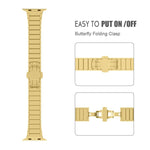 Ein-Perlen-Schmetterlingsschließe-Armband aus Stahl für Apple Watch Series, Für Apple Watch Series 8&7 41mm, Für Apple Watch Ultra 49mm / Series 8&7 45mm, 7 41mm / 6&SE&5&4 40mm / 3&2&1 38mm, 7 45mm / 6&SE&5&4 44mm / 3&2&1 42mm