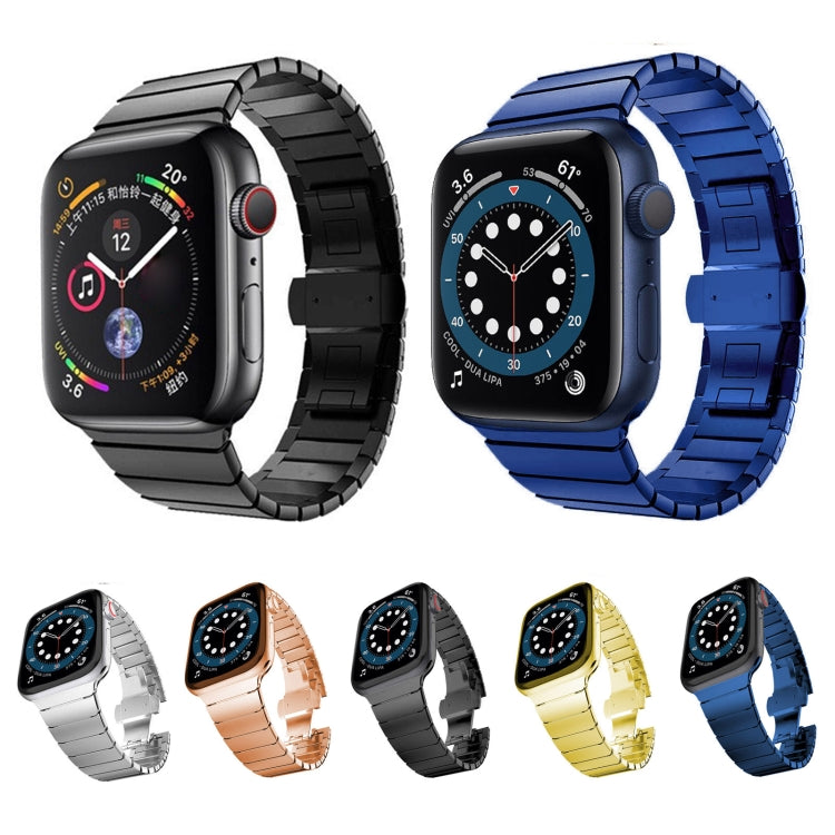 Ein-Perlen-Schmetterlingsschließe-Armband aus Stahl für Apple Watch Series, Für Apple Watch Series 8&7 41mm, Für Apple Watch Ultra 49mm / Series 8&7 45mm, 7 41mm / 6&SE&5&4 40mm / 3&2&1 38mm, 7 45mm / 6&SE&5&4 44mm / 3&2&1 42mm