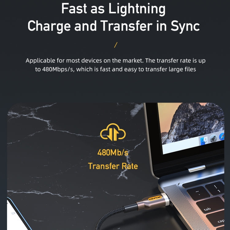 awei CL-125L Type-C / USB-C zu 8 Pin Schnelllade-Datenkabel, Länge: 1m