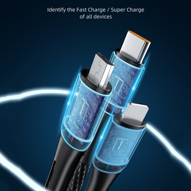 awei CL-972 Type-C / USB-C + 8 Pin + Micro USB 3 in 1 Schnelllade-Datenkabel, Länge: 1,2m