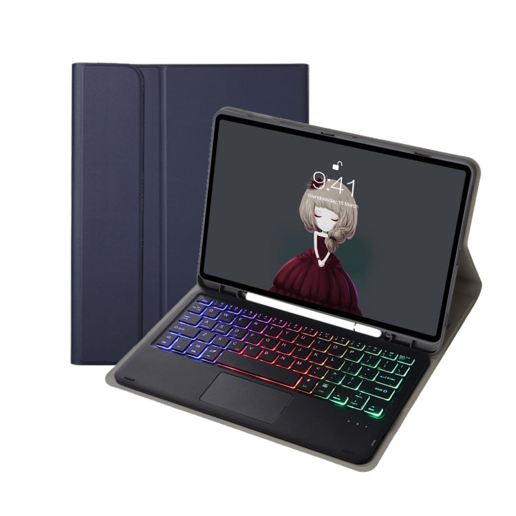 A07B-AS Lammleder Stiftschacht Touchpad Bluetooth-Tastatur Leder-Tablet-Hülle, Für iPad 9,7 2018&2017 / Pro 9,7 / Air 2, Für iPad 10,2 2021&2020&2019/Air 2019/Pro 10,5, Für iPad Air 11 2025 / 2024 / Air 2022&2020 / Pro 11 2021&2020&2018