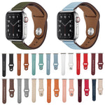 Silbernes Lederarmband mit Nagelschnalle für Apple Watch Series 7 (41 mm), 6, SE, 5, 4 (40 mm), 3, 2, 1 (38 mm) und 7 (45 mm), 6, SE, 5, 4 (44 mm) sowie 3, 2, 1 (42 mm).