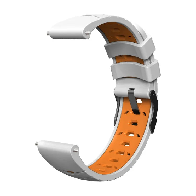 Trapezförmiges Silikon-Uhrenarmband mit dreireihiger Lochung, für Samsung Galaxy Watch 4 / Watch4 Classic, Samsung Galaxy Watch 42 mm, Samsung Galaxy Watch 46 mm, Samsung Galaxy Watch Active