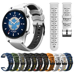 Trapezförmiges Silikon-Uhrenarmband mit dreireihiger Lochung, für Samsung Galaxy Watch 4 / Watch4 Classic, Samsung Galaxy Watch 42 mm, Samsung Galaxy Watch 46 mm, Samsung Galaxy Watch Active