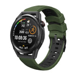 Trapezförmiges Silikon-Uhrenarmband mit dreireihiger Lochung, für Samsung Galaxy Watch 4 / Watch4 Classic, Samsung Galaxy Watch 42 mm, Samsung Galaxy Watch 46 mm, Samsung Galaxy Watch Active