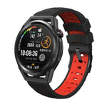 Trapezförmiges Silikon-Uhrenarmband mit dreireihiger Lochung, für Samsung Galaxy Watch 4 / Watch4 Classic, Samsung Galaxy Watch 42 mm, Samsung Galaxy Watch 46 mm, Samsung Galaxy Watch Active
