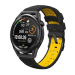 Trapezförmiges Silikon-Uhrenarmband mit dreireihiger Lochung, für Samsung Galaxy Watch 4 / Watch4 Classic, Samsung Galaxy Watch 42 mm, Samsung Galaxy Watch 46 mm, Samsung Galaxy Watch Active