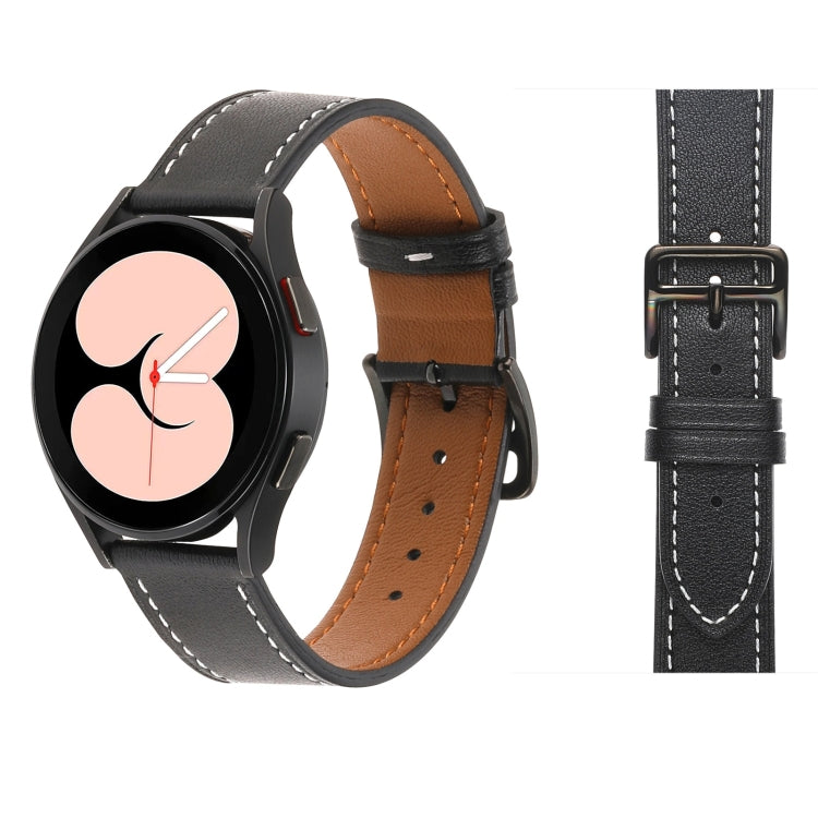 Armband aus schlichtem Ledergewebe, für Samsung Galaxy Watch4 40mm / 44mm