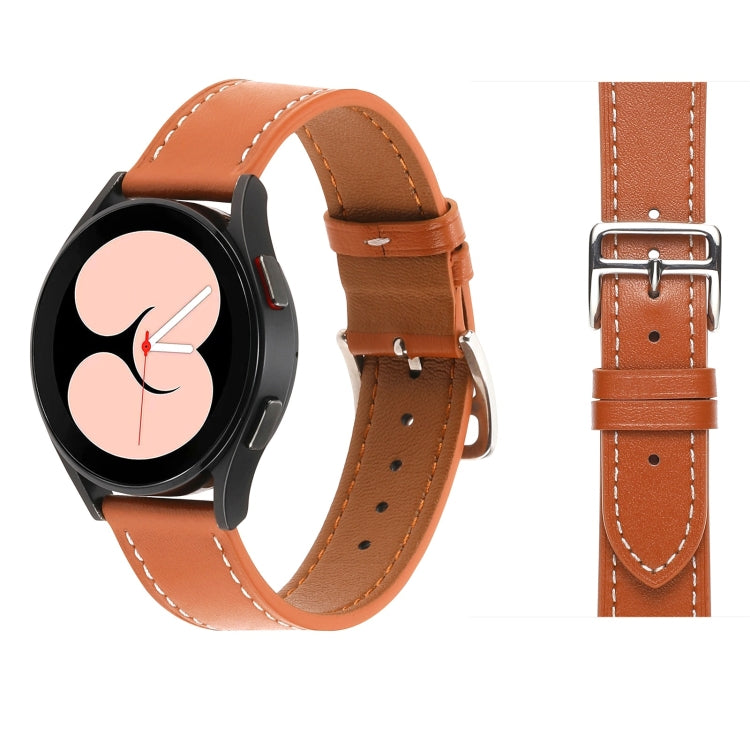 Armband aus schlichtem Ledergewebe, für Samsung Galaxy Watch4 40mm / 44mm