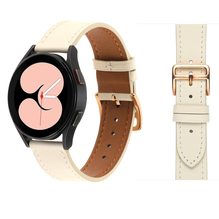 Armband aus schlichtem Ledergewebe, für Samsung Galaxy Watch4 40mm / 44mm