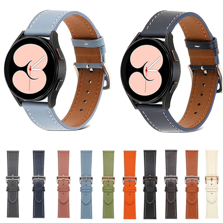 Armband aus schlichtem Ledergewebe, für Samsung Galaxy Watch4 40mm / 44mm