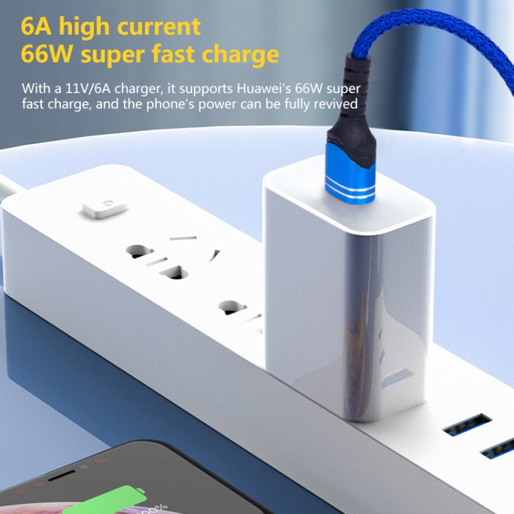 6A Geflochtenes USB Ladekabel, Kabellänge: 1m, USB-C / Type-C, Micro USB, 8 Pin