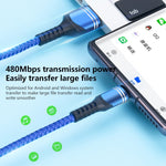 6A Geflochtenes USB Ladekabel, Kabellänge: 1m, USB-C / Type-C, Micro USB, 8 Pin